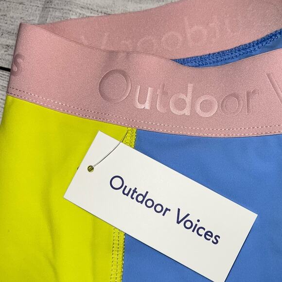 Outdoor Voices NWT Women's Pastel Zoom Bloomer Active Shorts Size Small Sky/Lime - Picture 7 of 8